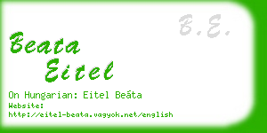 beata eitel business card